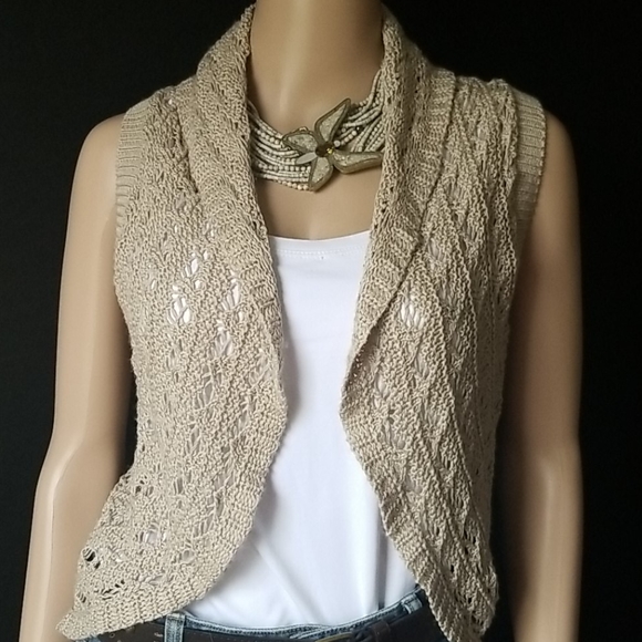 Hooked Up by IOT Sweaters - HOOKED UP💕 by I.O.T Sandy Beige Sweater Vest NWT